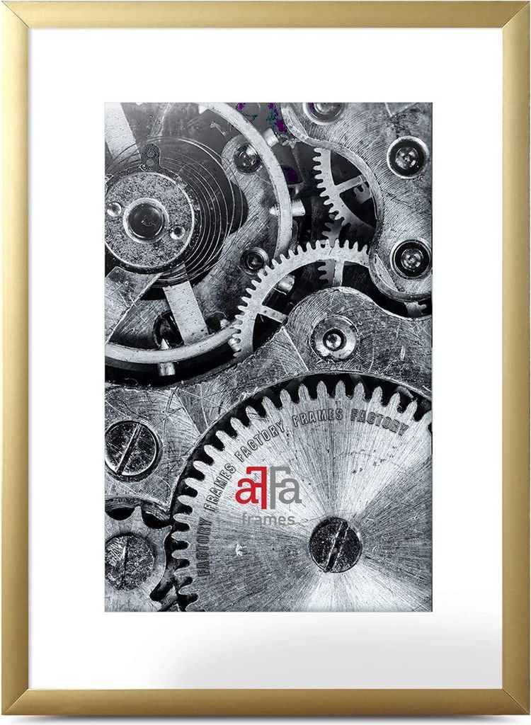 aFFa frames, Alu, Bilderrahmen aus Aluminium, Bild Foto Rahmen, Rechteckig, mit Acrylglasfront, Hellgelb, 50x70 cm