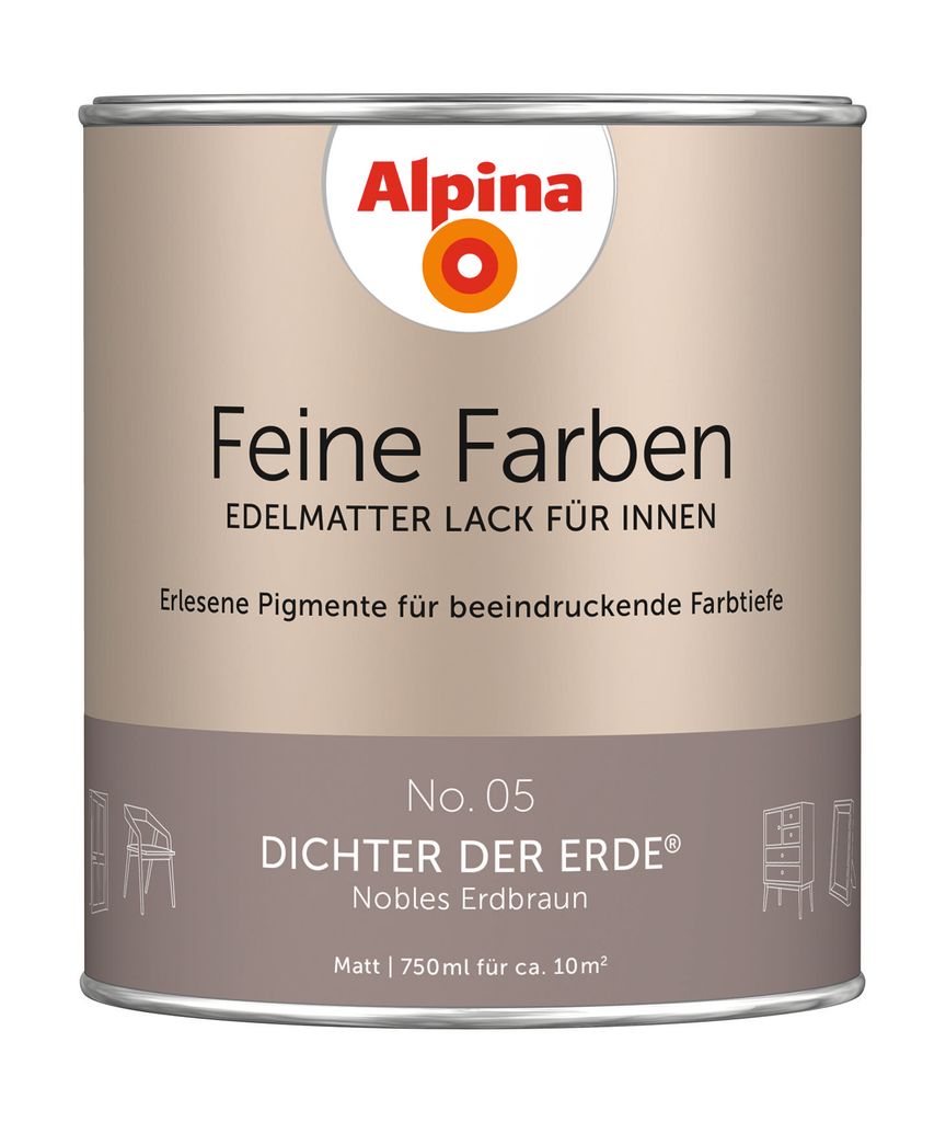Alpina Feine Farben Lack No. 05 Dichter der Erde - erdbraun Produktbild 