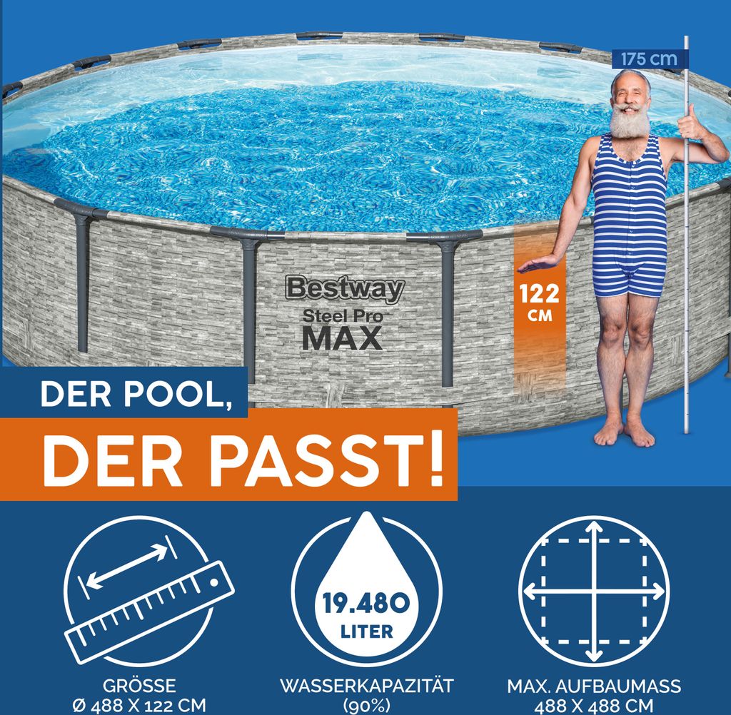 Steel Pro MAX™ Solo Pool ohne Zubehör Ø 488 x Kaufland.de