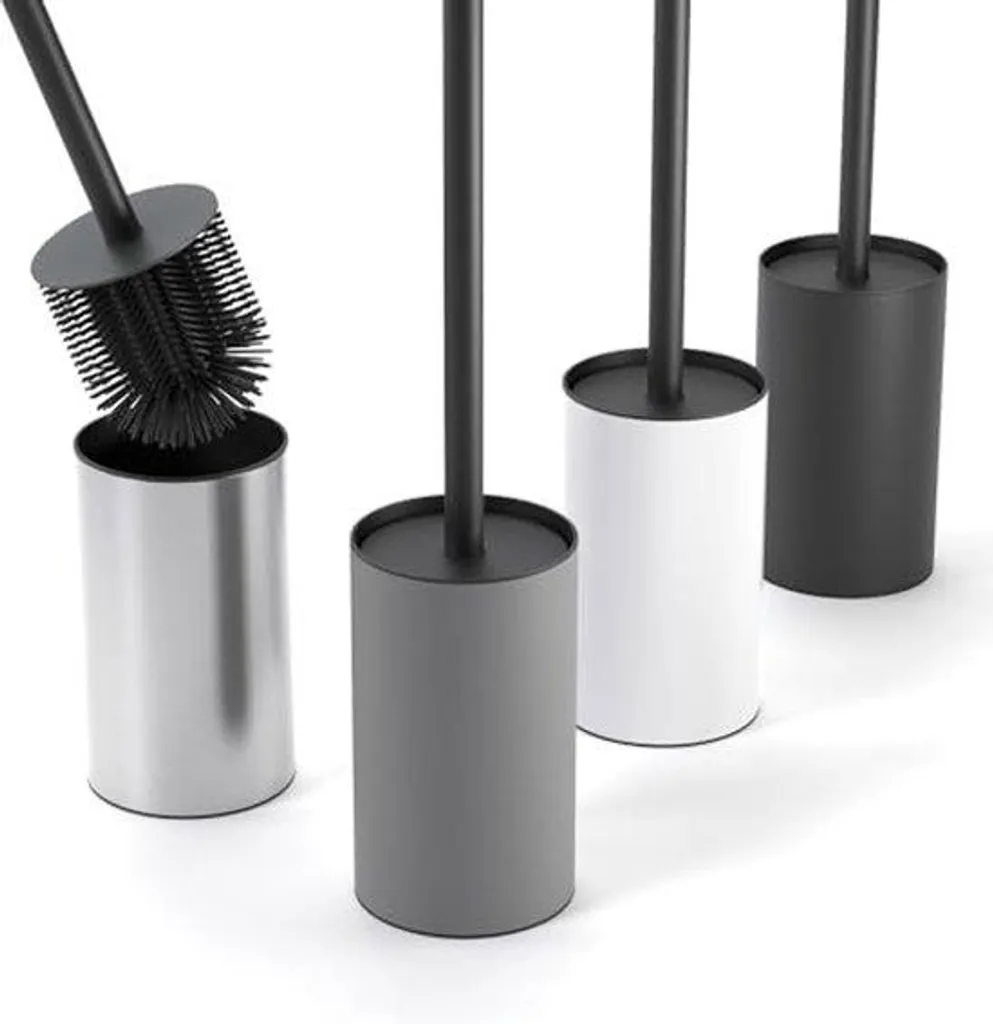 Brosse de toilettes en silicone et acier inoxydable antibactérienne