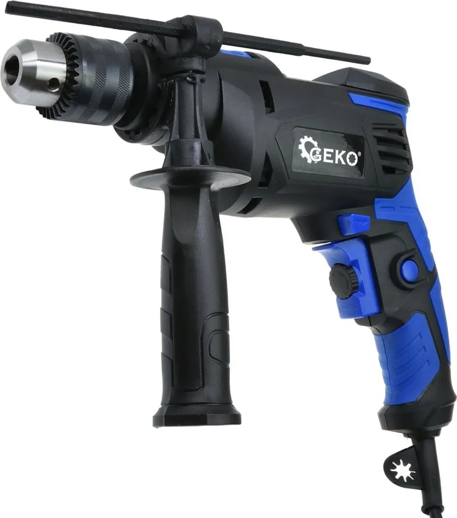 Perceuse filaire à percussion GEKO X-Comfort 810W pour béton et bois