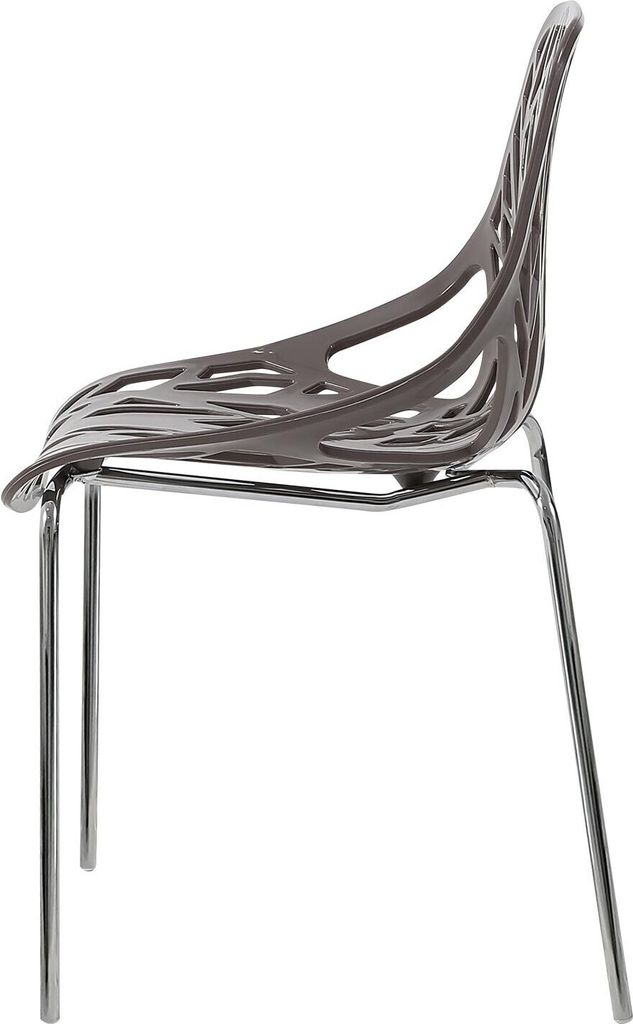 Makika Retro Stuhl Design-Stuhl - CALUNA 4er Set in Grau Produktbild 5
