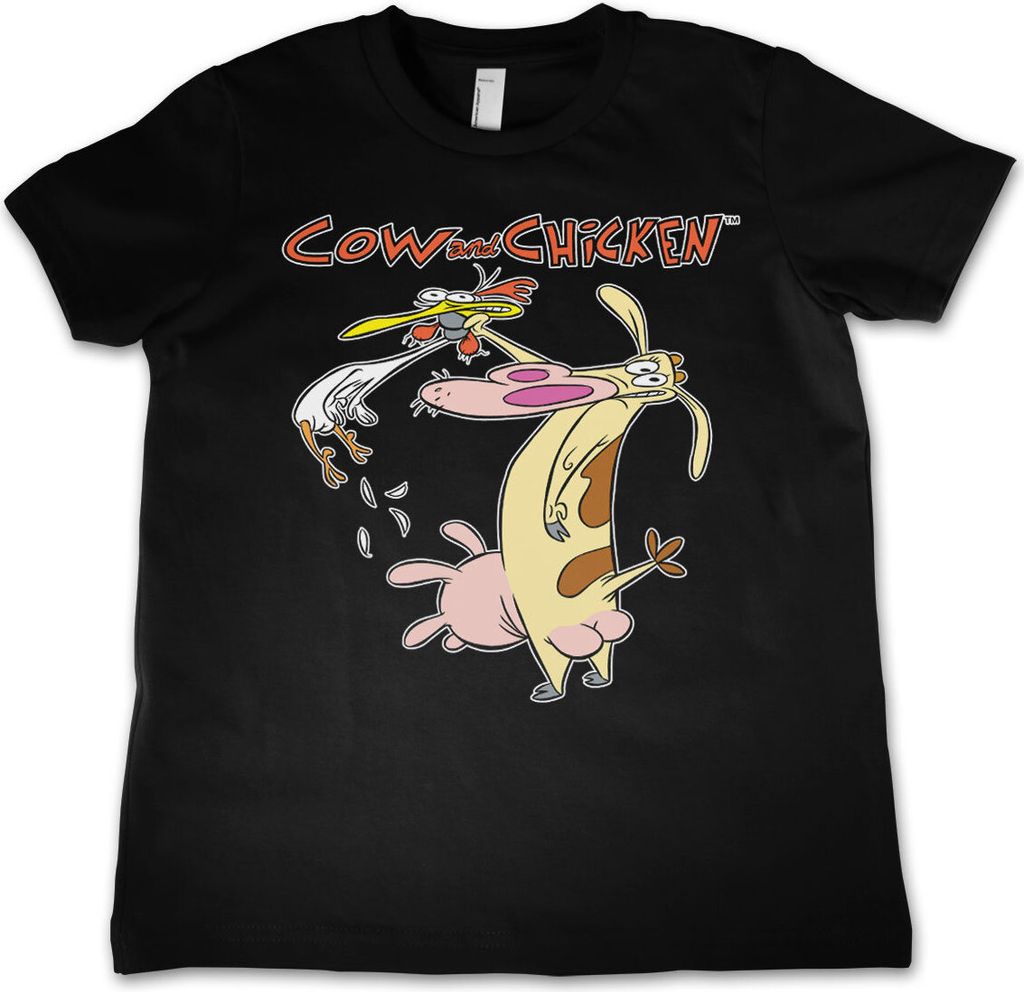 Cow and Chicken Kids T-Shirt - 12Years-XL - Black Produktbild 