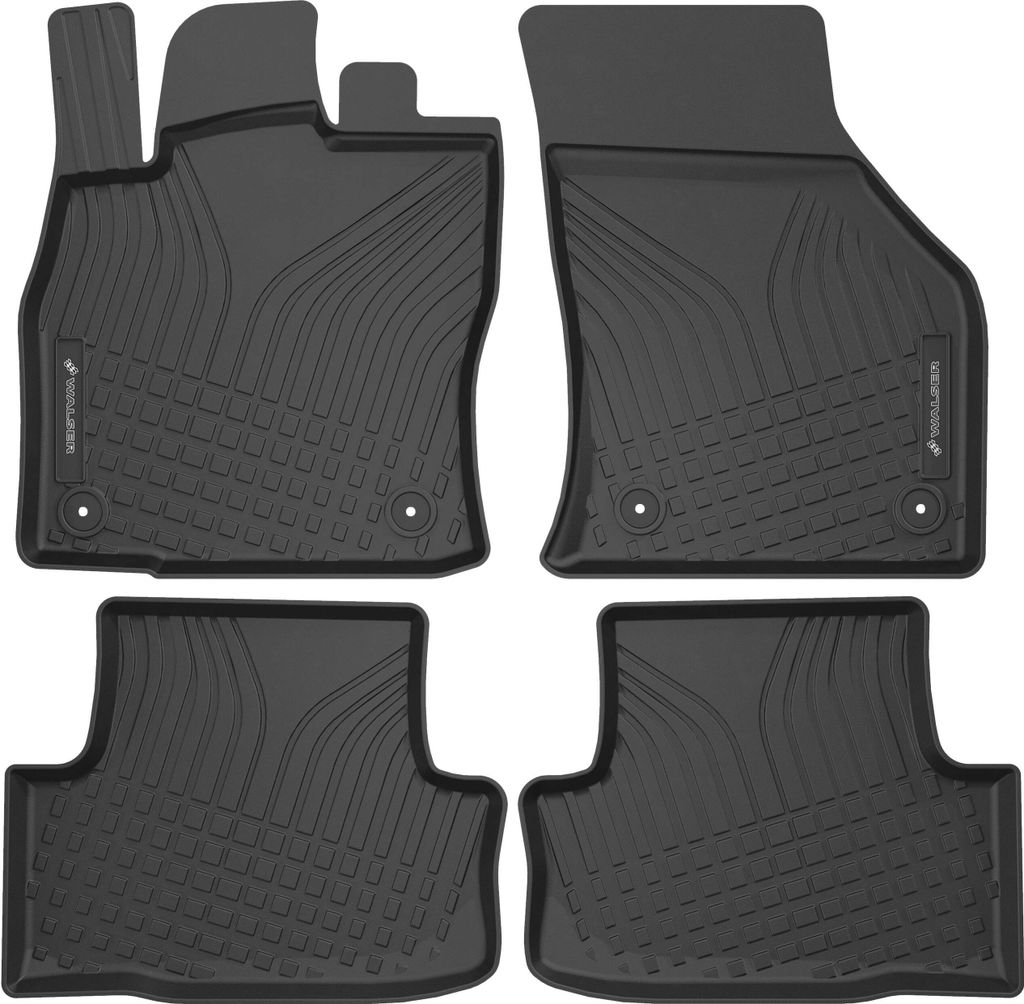 WALSER Premium Fussmatten Auto für Audi A3/A3 Sportback 2012-10/2020, 100% passgenaue Gummimatten Auto - EU, robuste Fußmatten Auto, Auto Fußmatten