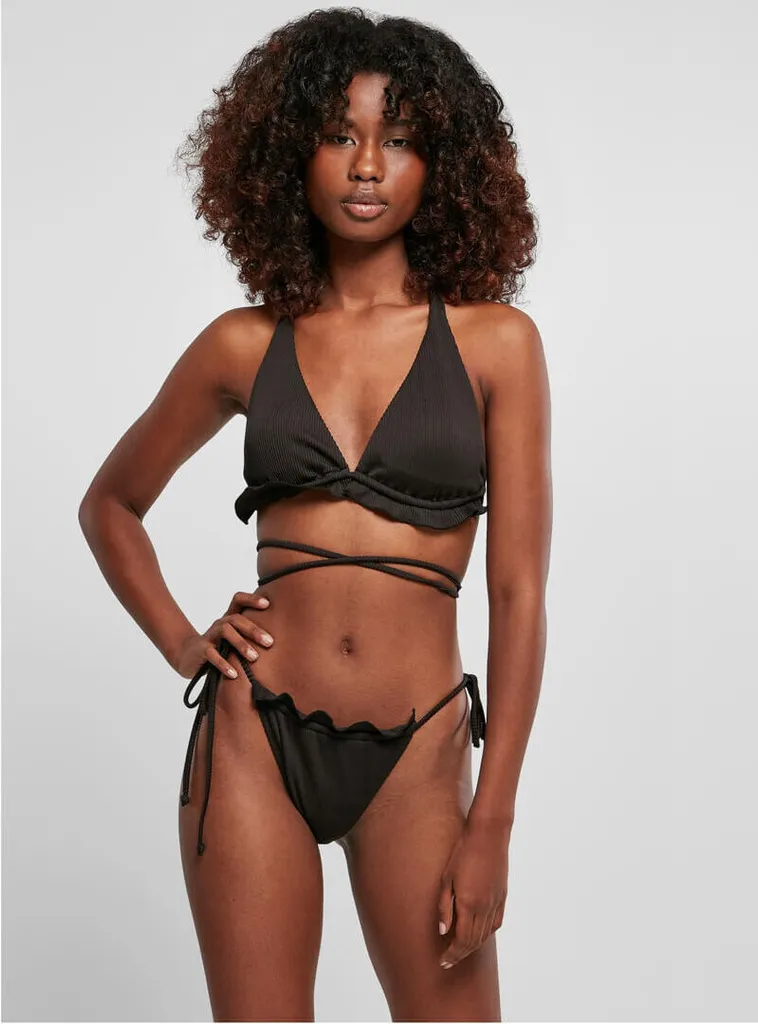 Bikini Triangle Noir Côtelé Finition Babylock Chic Urban Classics - 7