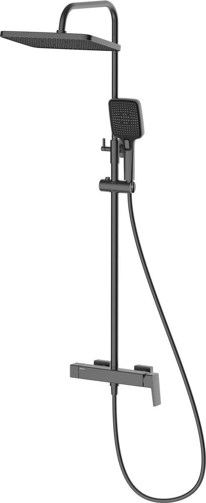 Avapax | Regendusche Mit Duscharmatur - 320x210 Mm - Gun Metal Matt - Mechanischer Umschalter - Vellano