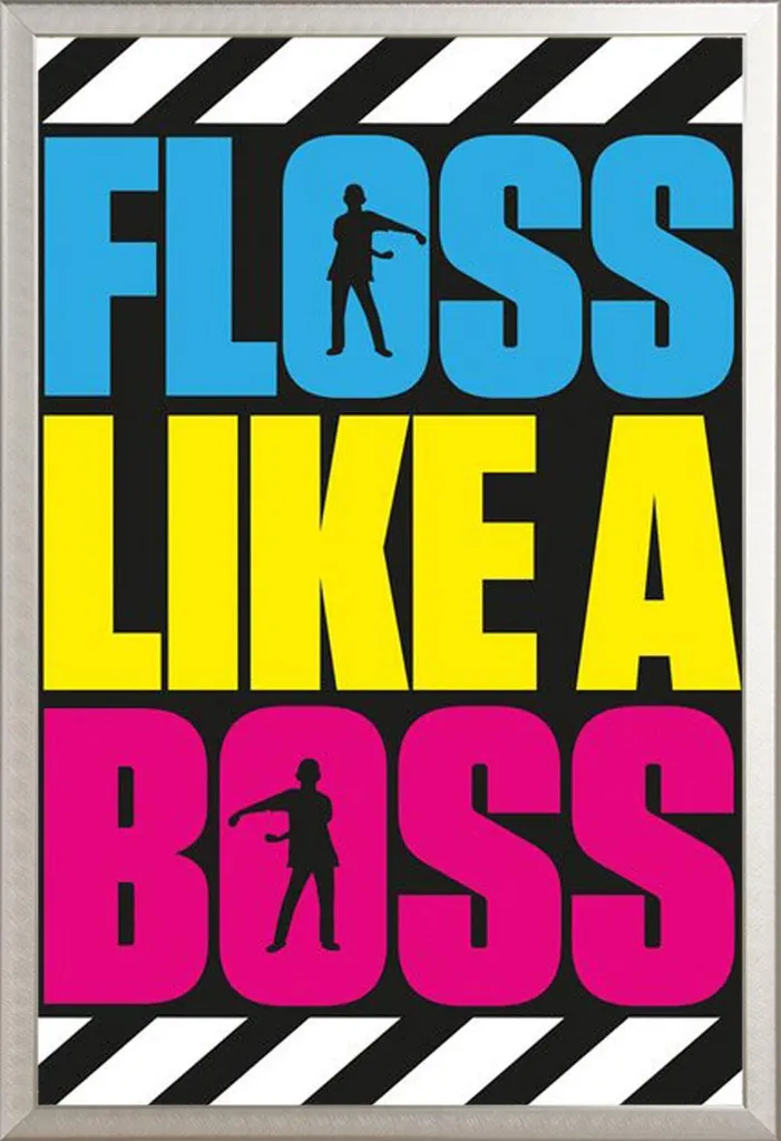 Poster Floss Like A Boss con Cornice Shinsuke® Argento - Stile Unico