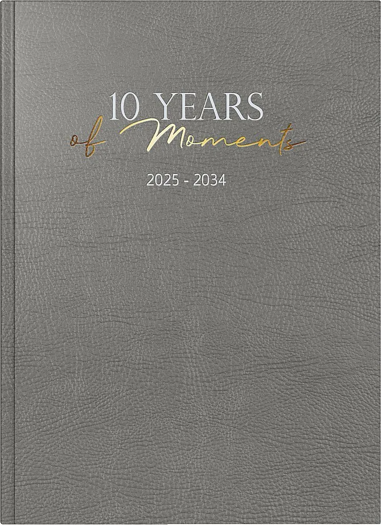 Calendrier 10 ans rido/idé 7022404015 A4 Gris Similicuir 2025-2034