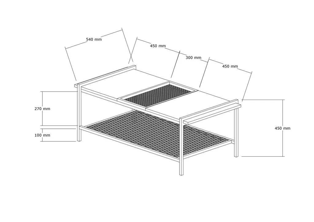 Table basse noyer résistante en mélamine espagnole - Modèle Mata