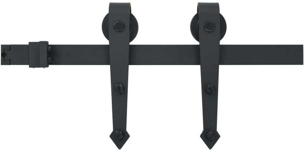Schiebetürbeschlag-Set 183 cm Stahl Schwarz