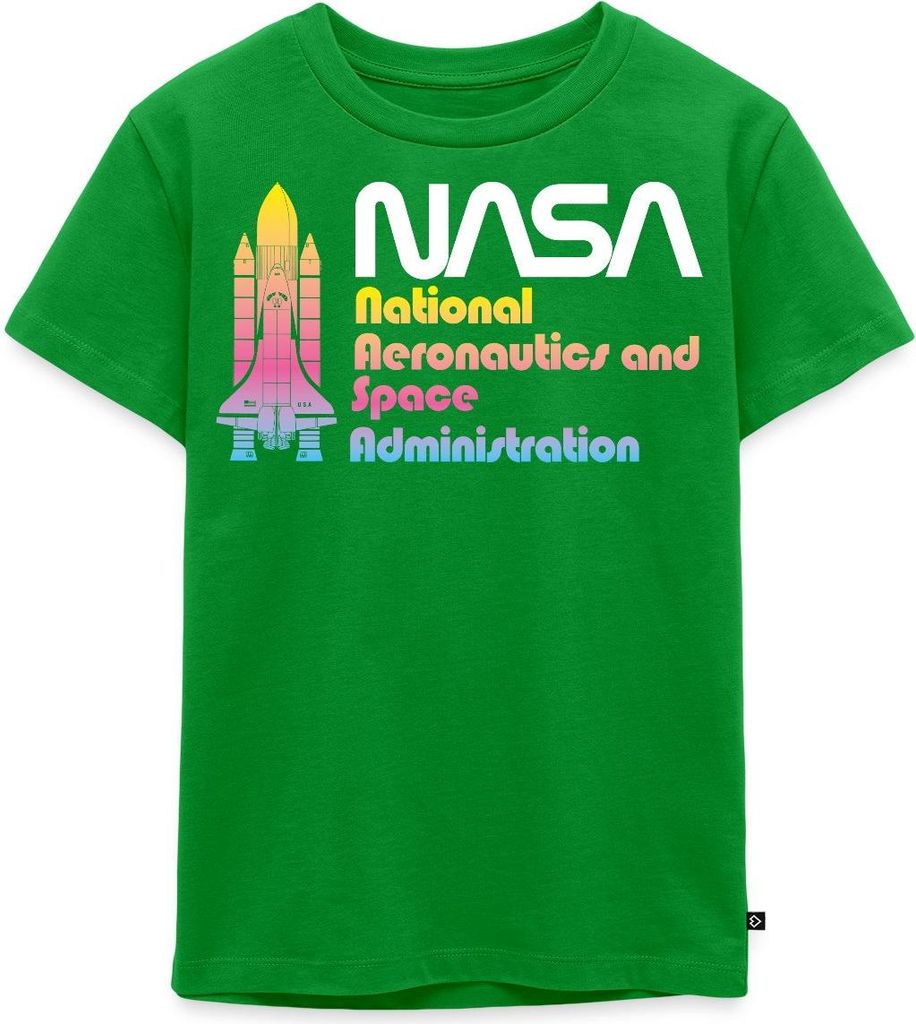 Spreadshirt NASA Kinder Premium T-Shirt, 110/116 (4 Jahre), Grün
