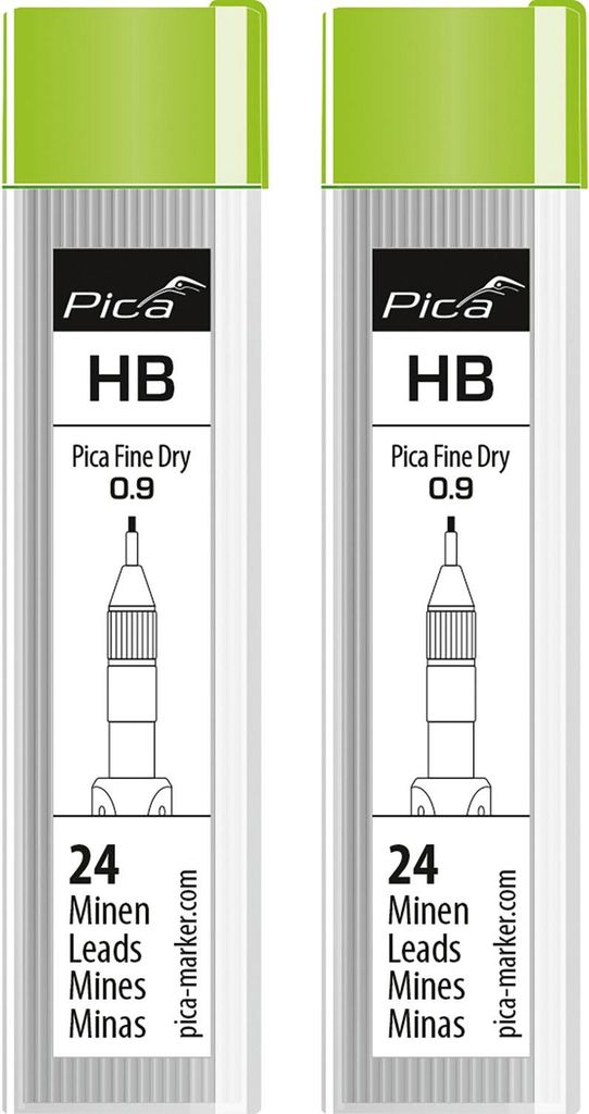Pica Fine Dry Ersatzminen graphit 0.9mm HB, Tieflochmarker Graphitminen, Inhalt 48 Stück 7030