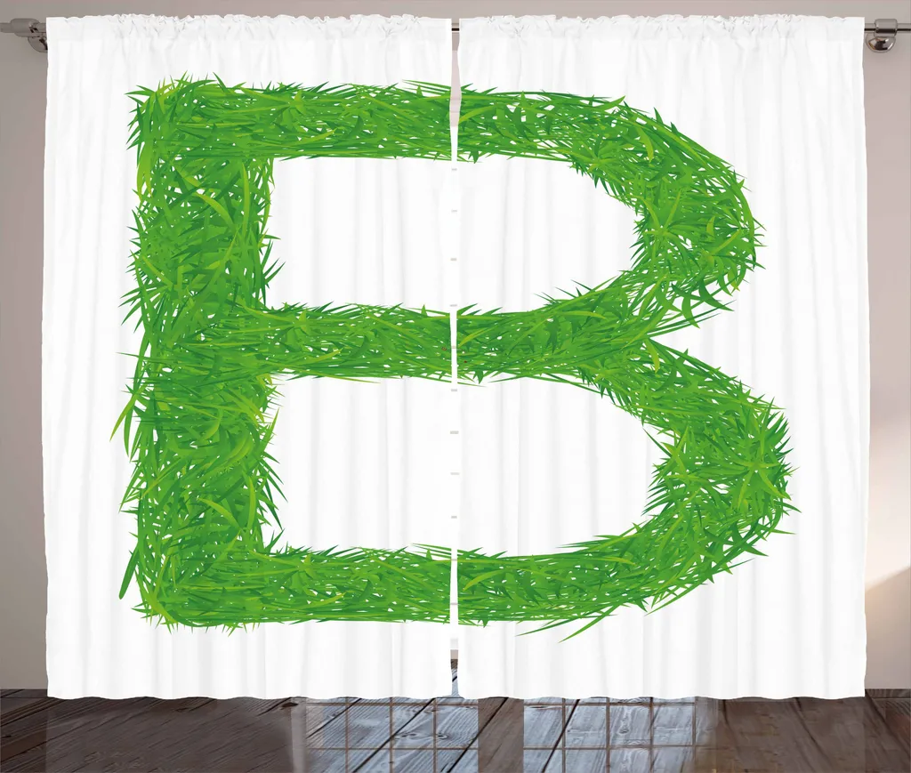 ABAKUHAUS Lettre b Rideau Rustique Chambre Garçon 280x225 cm Vert Blanc