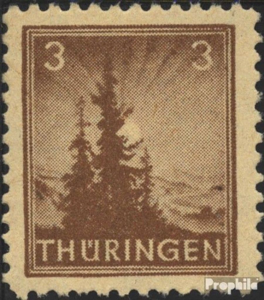 Briefmarken Sowjetische Zone (All.Bes.) 1945 Mi 92A Y z2 , fallende Papierstreifung postfrisch Thüringen