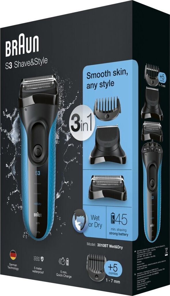 Braun Series 3 Shave&Style 3010BT, Planžetový holiaci Obrázok produktu 