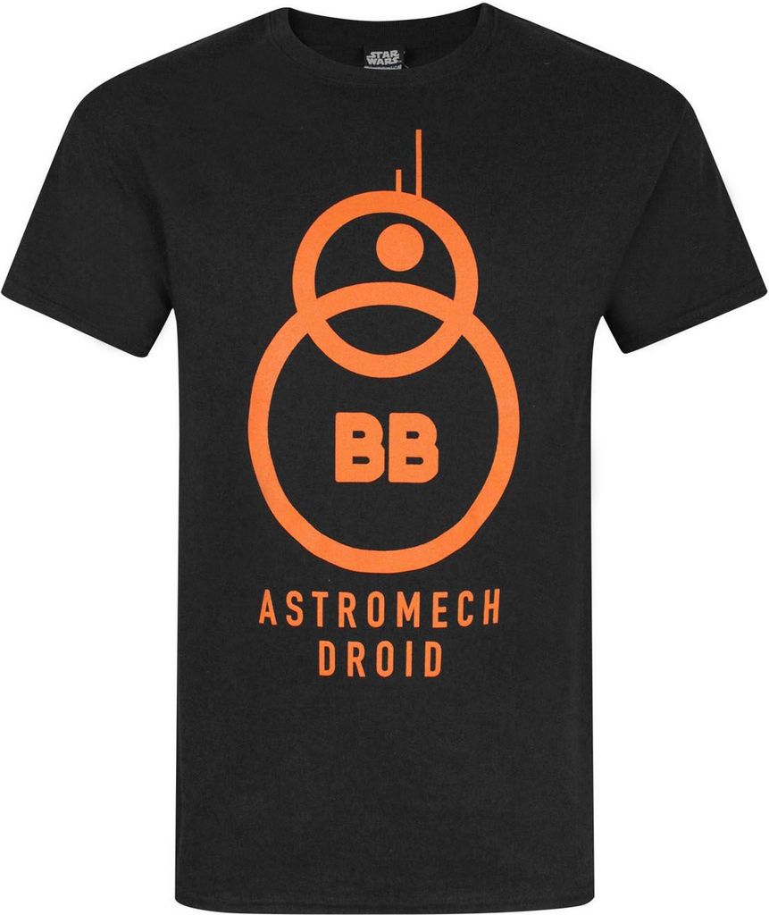 Star Wars Herren The Force Awakens BB-8 Astromech Droid T-Shirt NS4090 (XL) (Schwarz)
