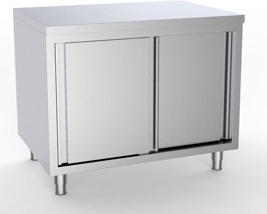 Combisteel Arbeitstisch mit Schiebetüren 1000x700 mm – Edelstahl