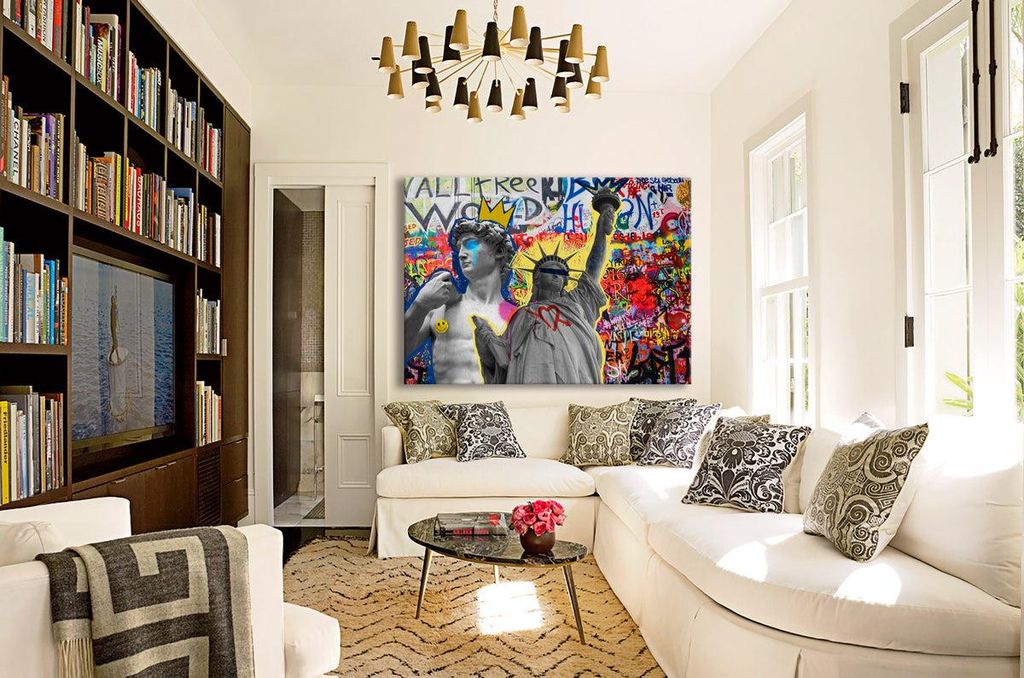 Libertygrunge - Zeitgenössisches Leinwandbild auf Holzrahmen 70x100 cm