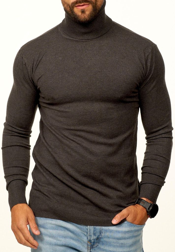 DAILY Baumwolle Herren Rollkragenpullover als Feinstrick Pulli in Slim Fit für Herren Männer Winterpullover - Casual & Business Look Rolli