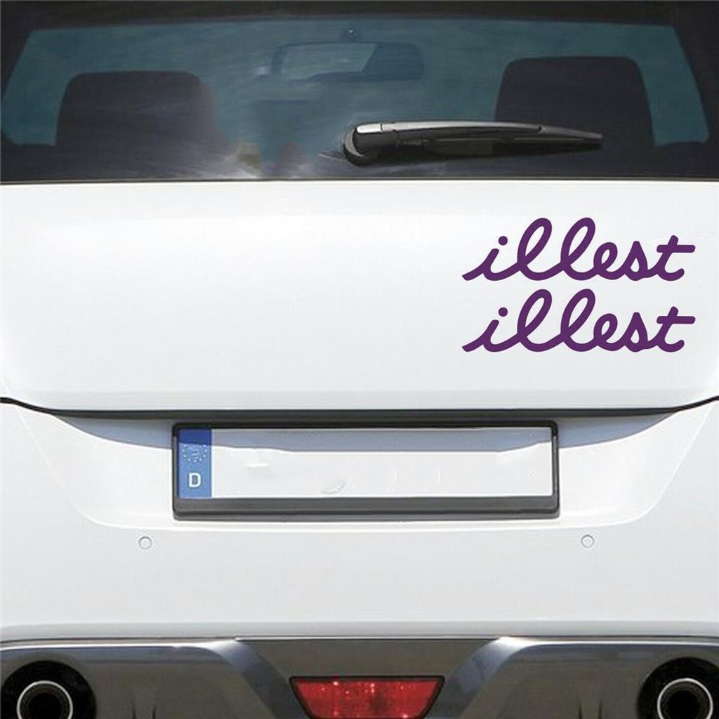 Auto Aufkleber 2er SET illest Krank 13x3 cm Lila Sticker Heckscheibenaufkleber