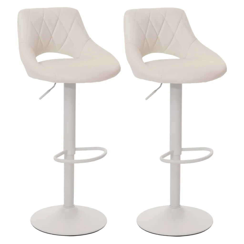 Set 2 Sgabelli Bianchi HWC-N64: Eleganza Girevole per Casa e Bar