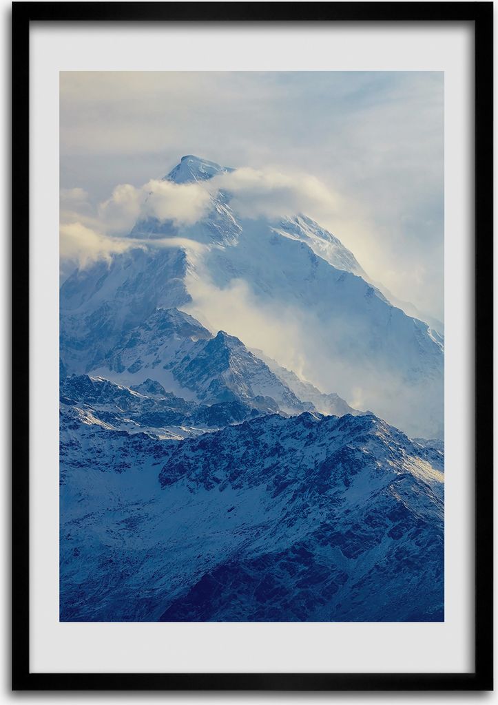 Bild - Bilderrahmen - 50 cm x 70 cm - MDF - Rahmen - Wandkunst Spitze des Berges