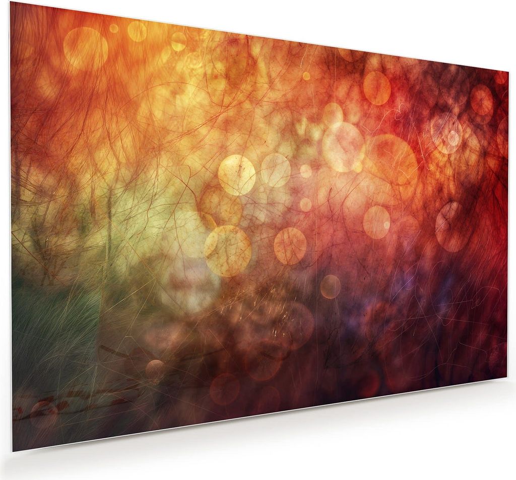 Glasbild 120x80cm in XXL für Wohnzimmer, Schlafzimmer Motiv Abstrakte Kreise