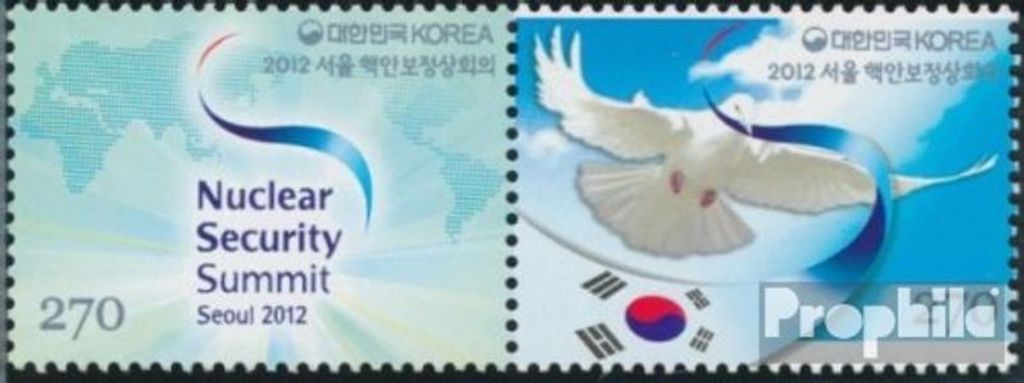Briefmarken Süd-Korea 2012 Mi 2869-2870 Paar (kompl.Ausg.) postfrisch Nukleare Sicherheit