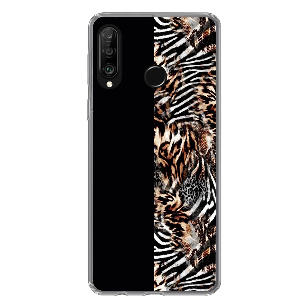 MuchoWow Handyhülle Schutzhülle Hülle für Huawei P30 Lite Mantel - Design - Tiere Silikon Softcase Handy Hülle - Handyhülle