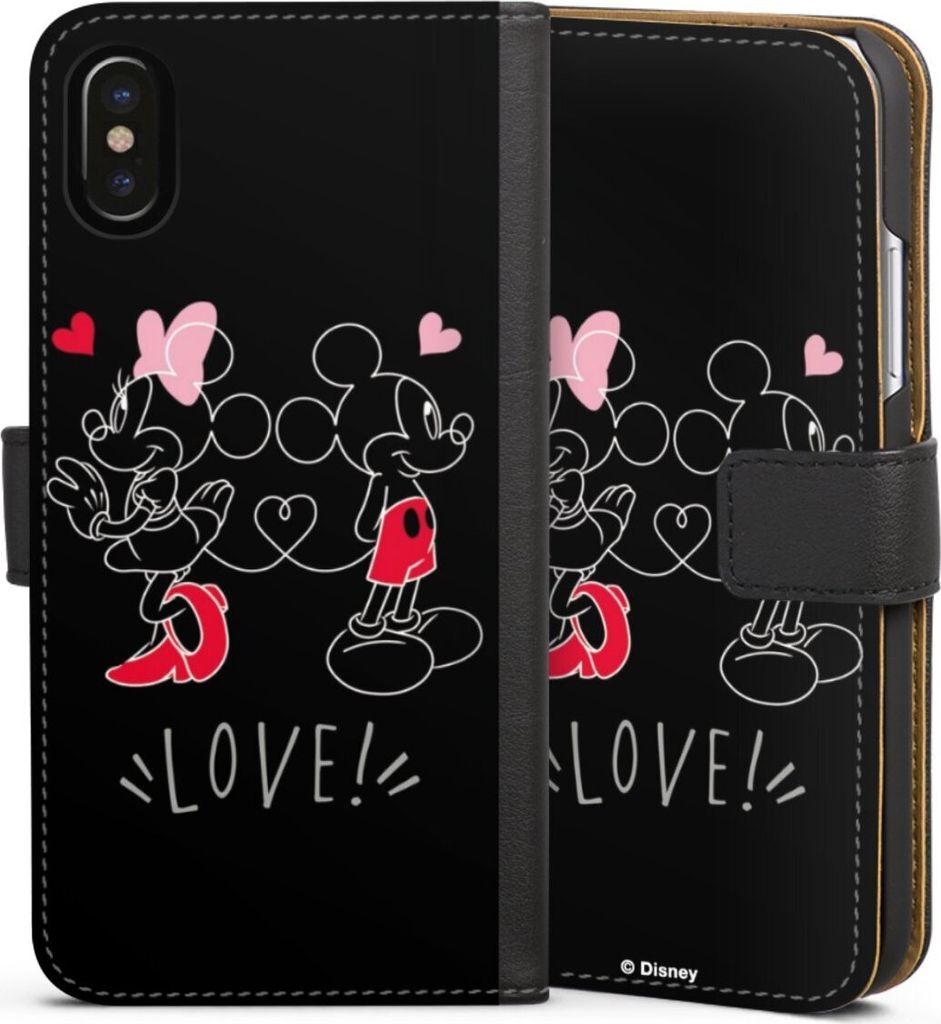 DeinDesign Klapphülle für Apple iPhone X Handytasche Lederhülle Tasche Disney Liebe Mickey & Minnie Mouse