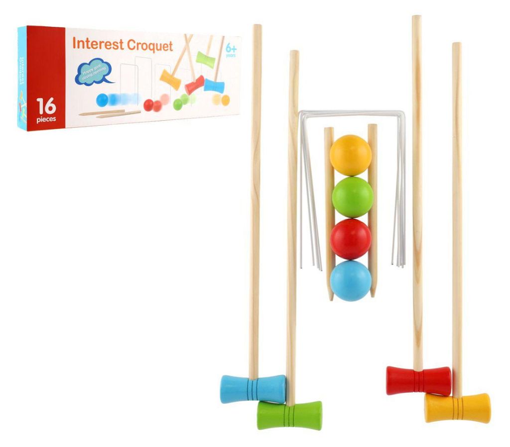 Spiel Croquet Holz in Box 59x21x6cm