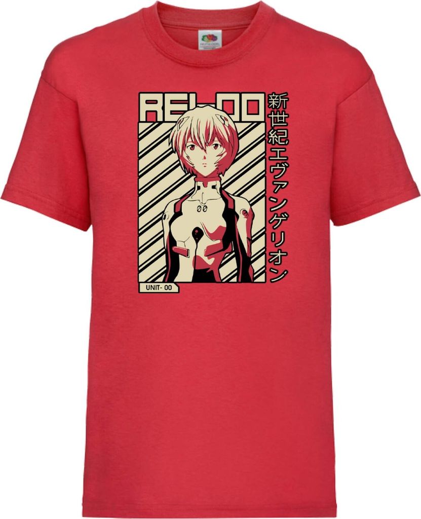 Kinder T-Shirt Neon Anime Genesis Manga Evangelion Rei Ayanami 03 Ayanami, 5-6 Jahr - 116 / Rot