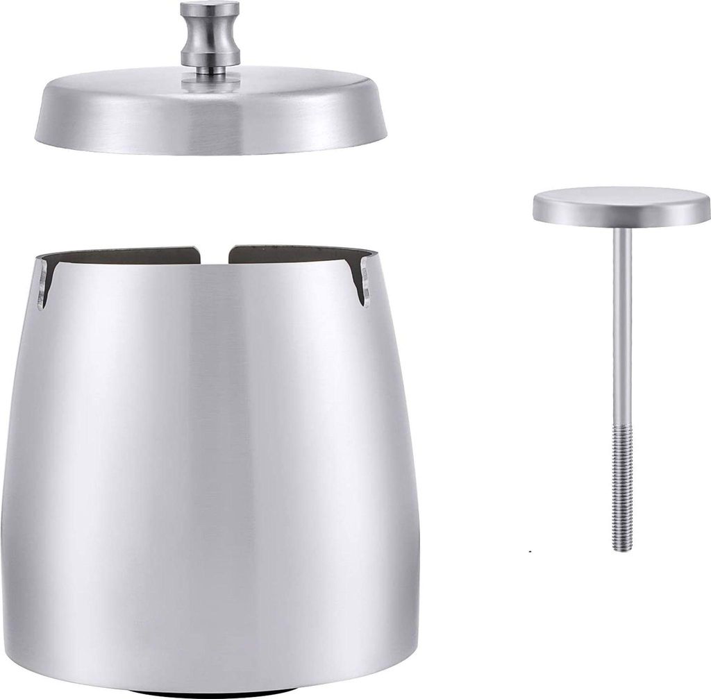 Aschenbecher mit Deckel, Edelstahl Aschenbecher Produktbild 