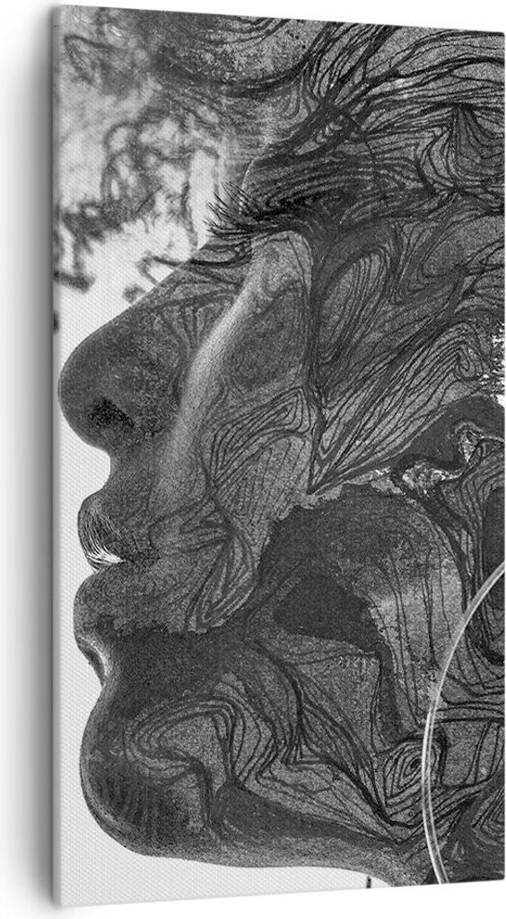 Bild auf Leinwand - Leinwandbild - Einteilig - Frau Linie Kunst. - 45x80cm - Wand Bild - Wanddeko - Wandbilder - Leinwanddruck - Bilder - Wanddekor...