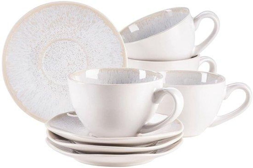 Elegante Keramikbecher Set 4tlg 270ml Vintage