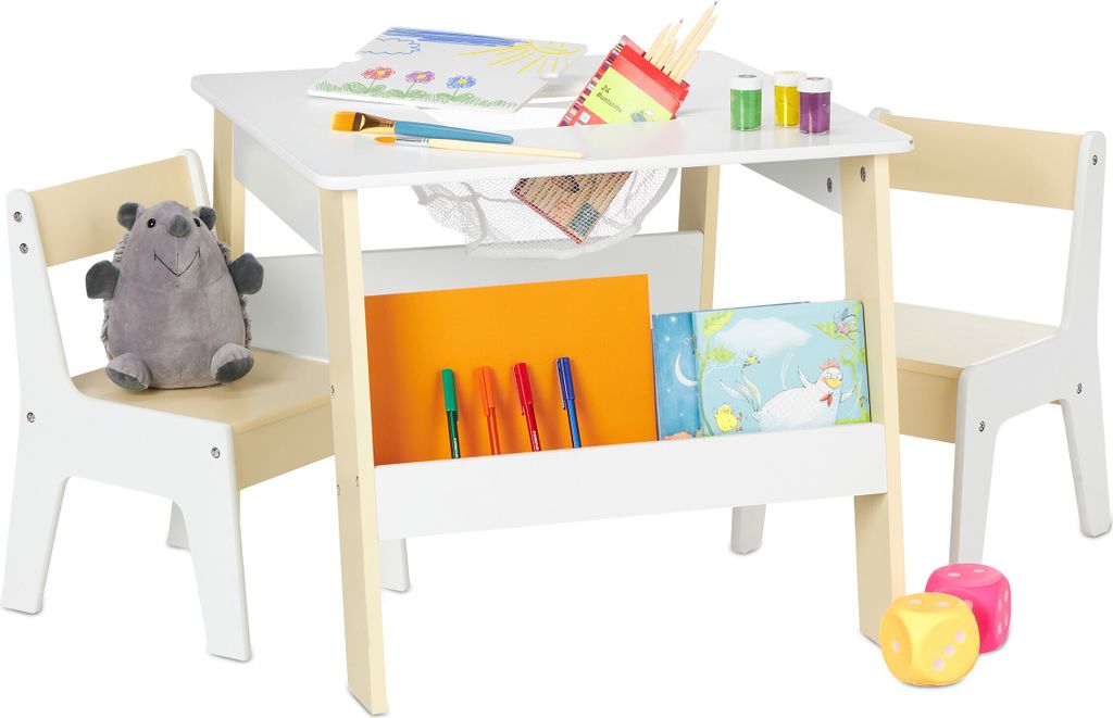 Relaxdays Kindersitzgruppe, Kindertisch mit 2 Stühlen, mit Produktbild 