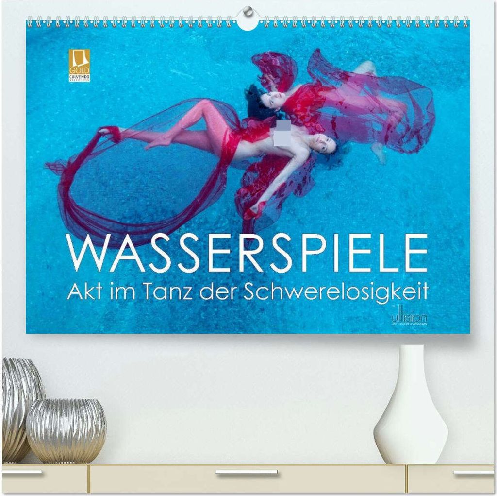 Wasserspiele - Akt im Tanz der Schwerelosigkeit (hochwertiger Premium Wandkalender 2026 DIN A2 quer), Kunstdruck in Hochglanz