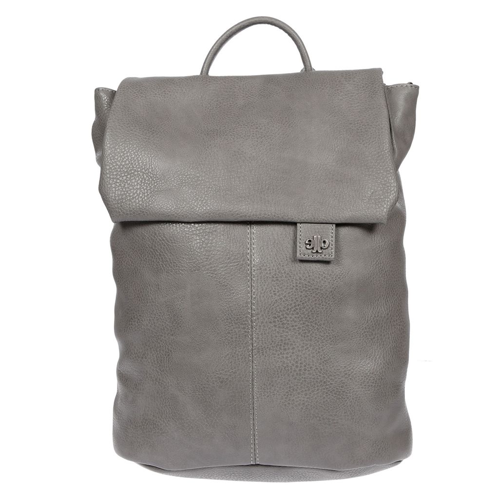 Großer Damen Rucksack Leder Optik Laptopfach Tasche Umhängetasche Citybag Urlaub Grau