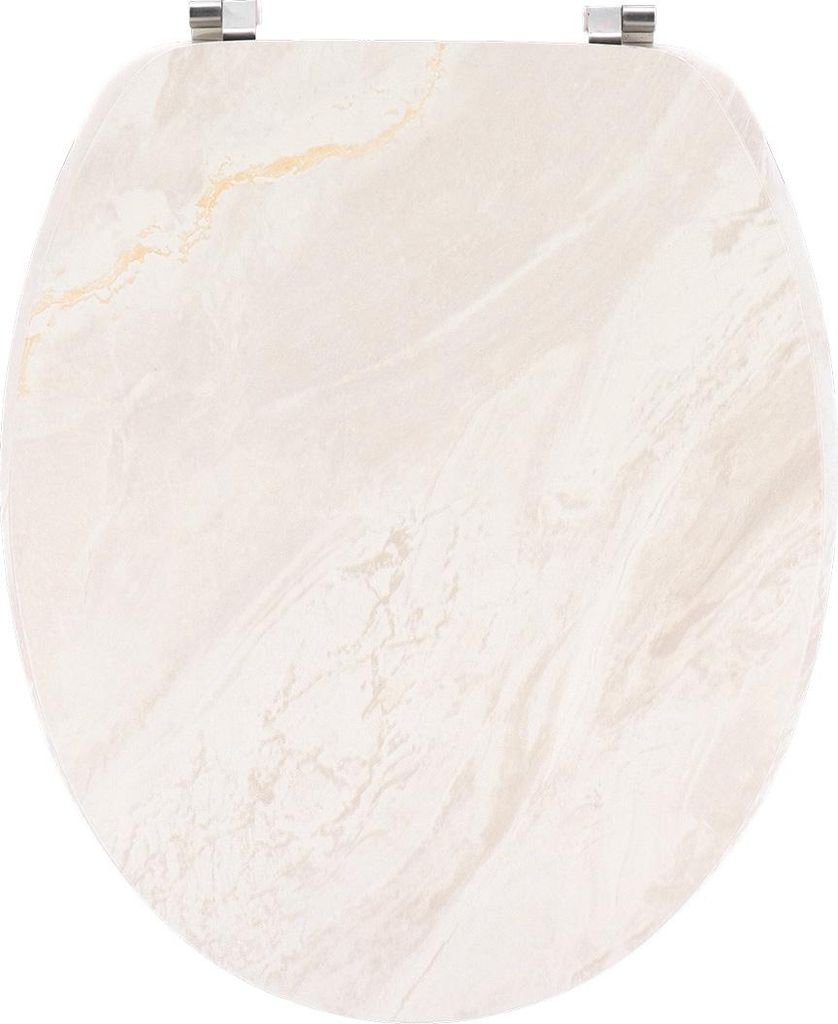 TENDANCE | WC-Sitz - MARBLE - 18 Zoll - Beigefarben - Elegant - Toilettensitz - Badezimmerzubehör