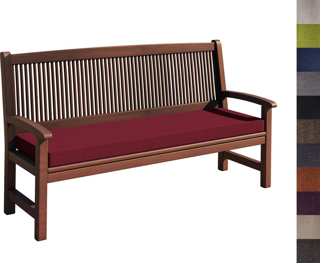 Bankauflage Stuhlkissen mit abnehmbarem Bezug Bankkissen Bankpolster Polsterauflage Auflage für Gartenbank viele Farben und Größen zur Auswahl (...