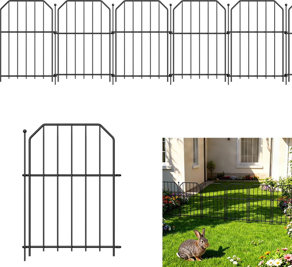 LZQ Teichzaun Gartenzaun Komplettset Metall 25 Produktbild 