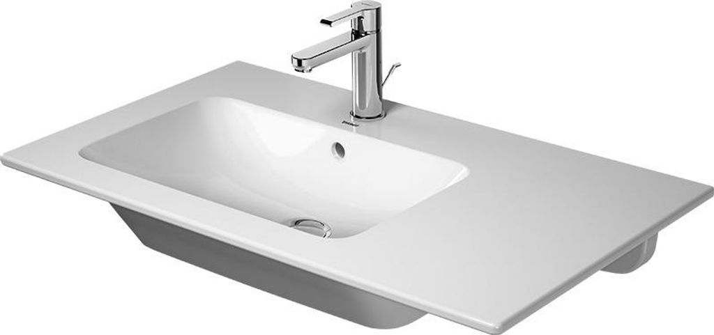 Duravit Möbelwaschtisch ME by Starck mit Überlauf, mit Hahnlochbank, 830 x 490 mm, ohne Hahnloch, Becken links weiß