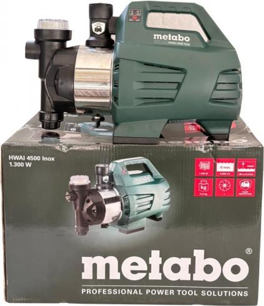 Metabo HWAI 4500 INOX, 1300 W, AC, 4,8 bar, 4500 l/h, IPX5, Produktbild 