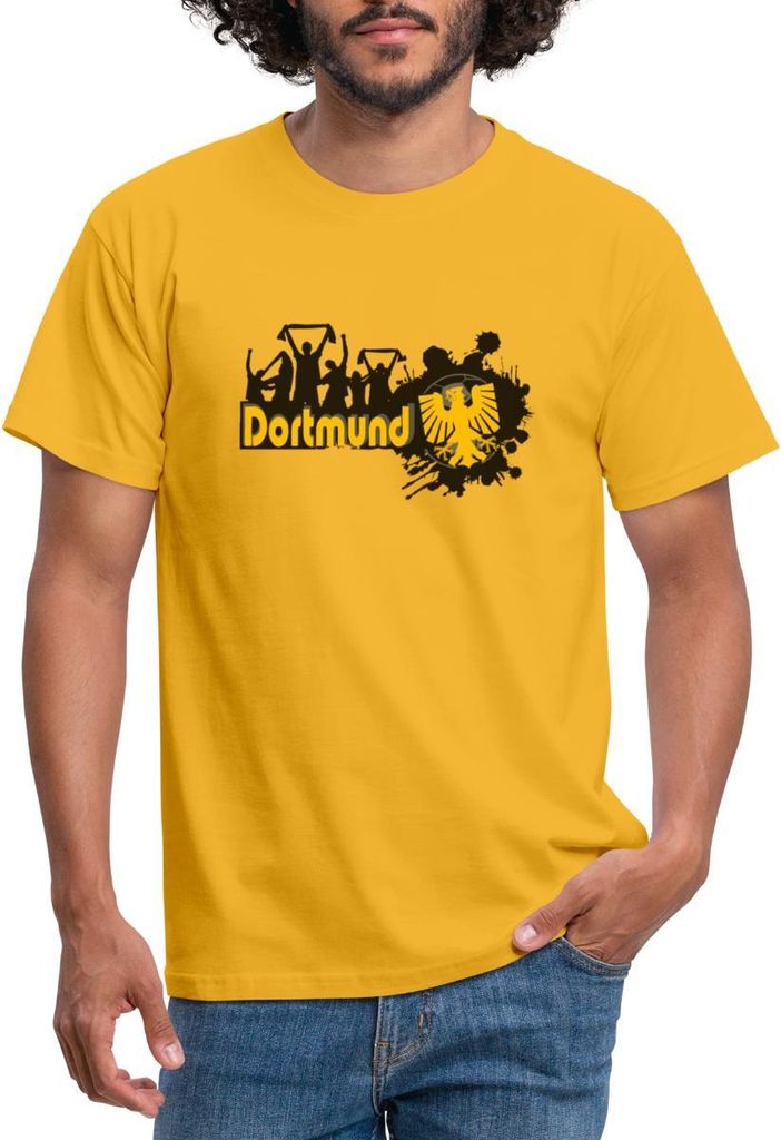 Spreadshirt Dortmund Stadt Fan Sport Fussball Männer T-Shirt, 3XL, Gelb