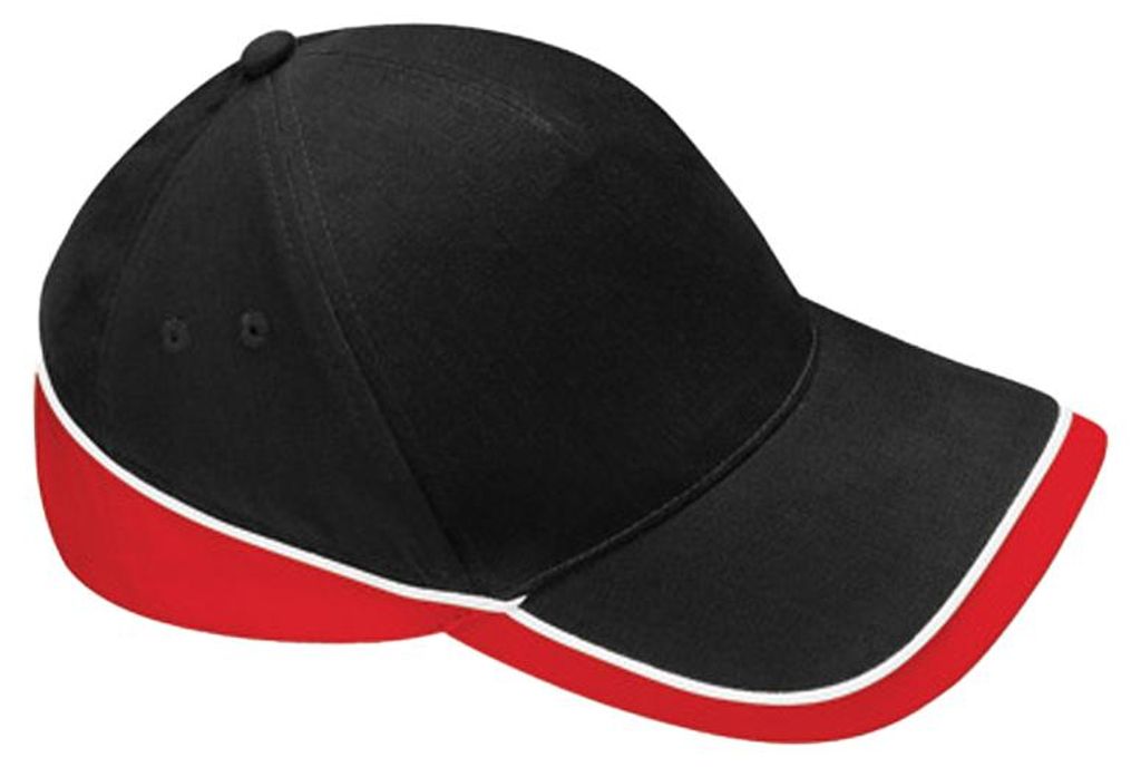 Beechfield - "Teamwear Competition" Baseball-Mütze LT1157 (Einheitsgröße) (Schwarz/Rot/Weiß)