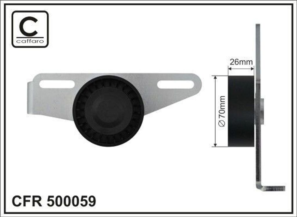 CAFFARO 500059 Riemenspanner Keilrippenriemen für RENAULT CLIO II (BB0/1/2, CB0/1/2) Ø70mm Rolle