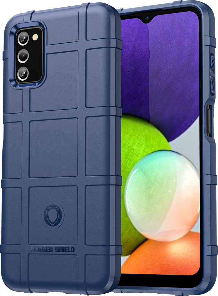 Case2go - Telefonhülle geeignet für Samsung Galaxy A03s - TPU - 6.5 Zoll - Umschlagrückseite - Stoßsicher - Blau