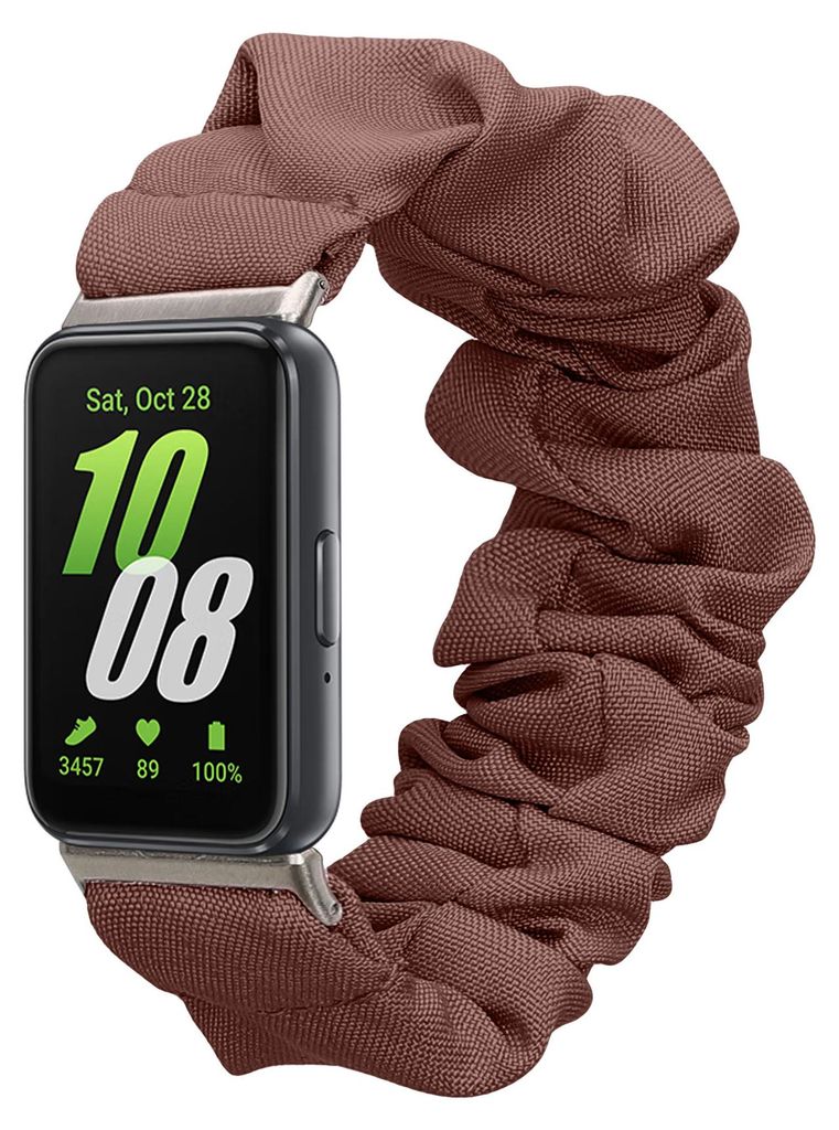 kwmobile Ersatz Armband kompatibel mit Samsung Galaxy Fit 3 - Smartwatch Scrunchie Haargummi Design Grape - Innenmaße 14 - 19 cm
