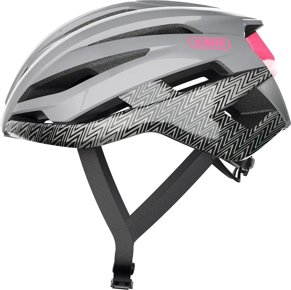 Casque de Route Abus StormChaser ZigZag Grey L pour Courses et Sport