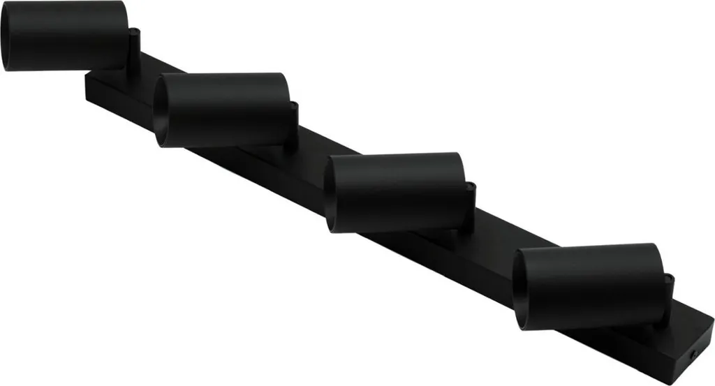Plafonnier pour salon et cuisine QUALIS noir 4 points lumineux GU10